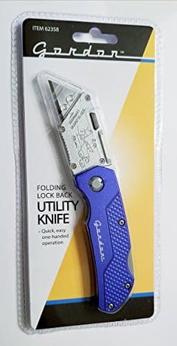New Folding Loook Back Utility Knife Box Cutter for quick cuts through cardboard, paper cord