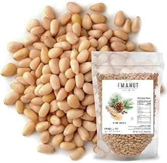Premium Raw Pine Nuts 16oz (1 lb.) Non-GMO, No Additives Batch Tested Gluten & Peanut Free, Resealable Pouch for Freshness, Unsalted Pine Nuts - Perfect for Pesto, Salads, Gourmet Cooking and Baking