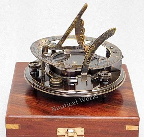 Solid Brass sundial compass fully functional hand made compass maritime nautical item