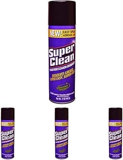 Multi Surface All Purpose Gunk Remover Aerosol Degreaser, Biodegradable, 17oz by Super Clean (Pack of 4)