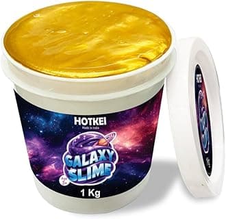HOTKEI (1 Kg) Gold Galaxy Slime for Kids DIY Fruit Scented Metallic Magic Toy Slimy Slime Gel Jelly Putty Art Toys Birthday Gift Box for Boys Girls 3 to 10 Years