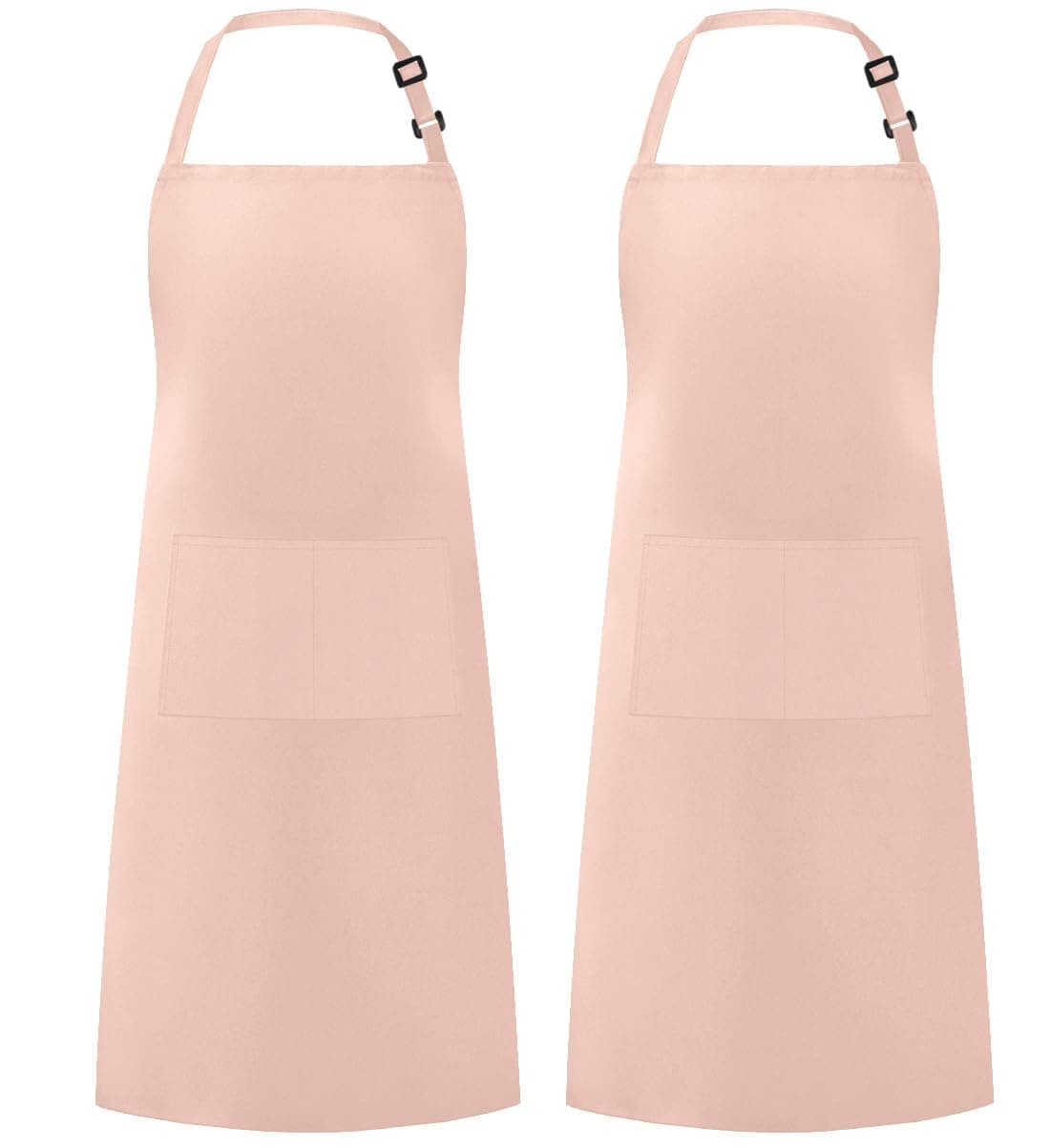Syntus Adjustable Bib Apron with 2 Pockets Cooking Kitchen Aprons for Women Men Chef, Nude Pink, 26.77×33.07 inch