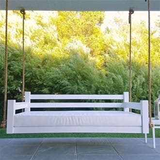 Solid Wood Hanging 2 Seater Swing Chair | Wooden Hammock Swing Sofa with Rope & Complete Accessories for Living Room, Indoor, Outdoor, Balcony & Garden | House Big Swings Jhula, White Finish