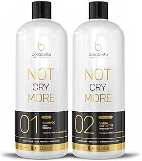 Borabella Nao Chore Mais No More Crying Brazilian Keratin Treatment 2x1000ml | Progressive Brush | Smoothing and Straightening System | Volume Reducer | 100% Straight Hair
