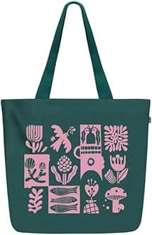 Aesthetic Canvas Tote Bag for Women - Large, Reusable, Zippered Tote Bag with Inner Pocket, Perfect for School, Shopping, Work, Beach, Cute & Eco-Friendly Gift for Girls, Teachers, Mothers