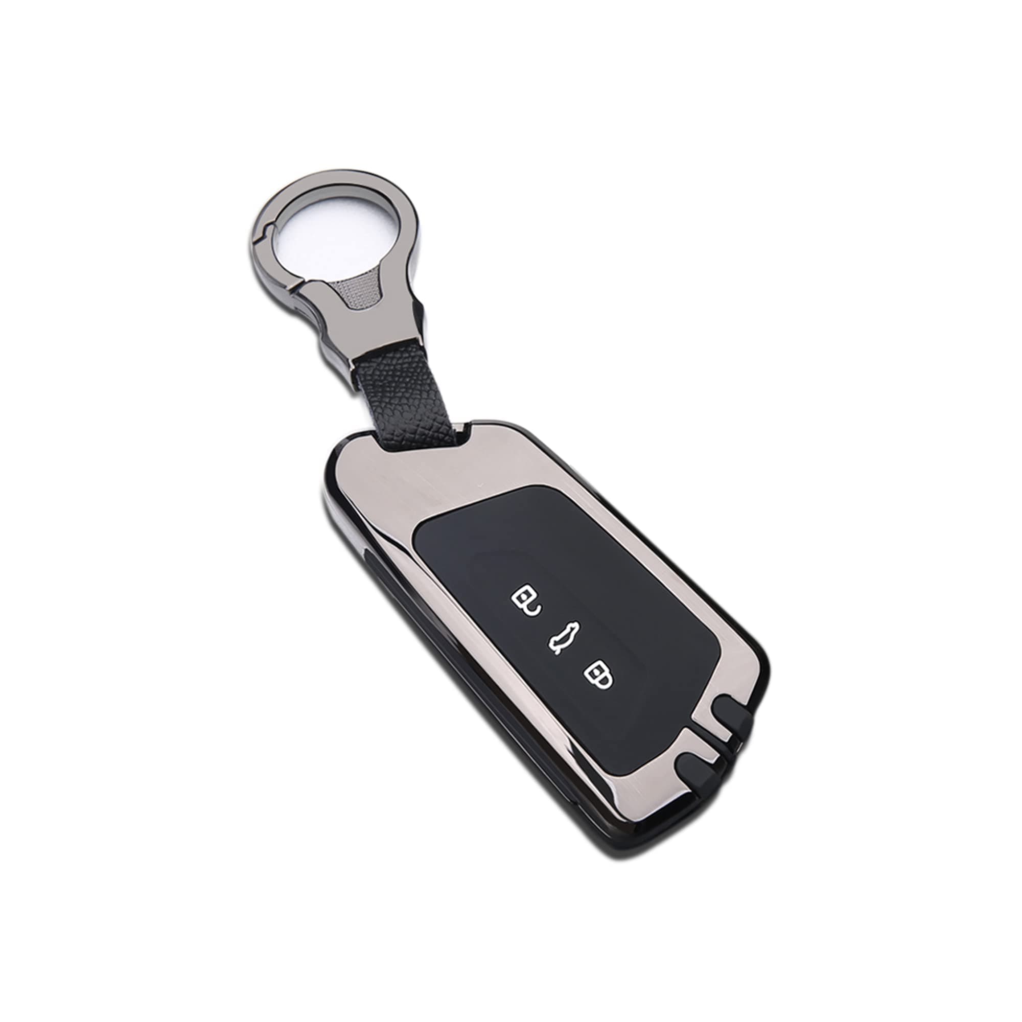 Black and Metalic EV Car E-Key | Remote Case Cover for VW Volkswagen ID.3, ID.4, ID.5, ID.6 | Black | Zink Alloy