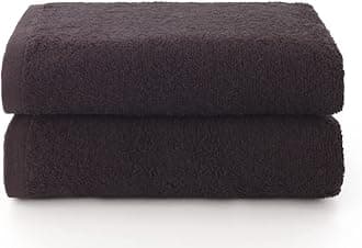 Top Towel - Plus - Large Bath Towels - Bathroom Towels - 2 Face or Bidet Towels - 30 x 50 cm - 100% Cotton - Black