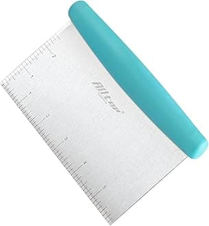 ALLTOP Bench Scraper & Chopper for Kitchen - Ideal Baking Essential Utensil,Stainless Steel Pastry/Dough/Food Cutter Tool for Cake Pizza Bread,Cooking - 1 Pack,Blue