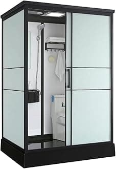 Prefab Luxury Integrated Bathroom Pod All in One Modular Shower Room & WC Unit for Hotels,Residences, & Commercial Spaces (Size, Small 43X55X85 INCH 4, All-in-One Bathroom Module)