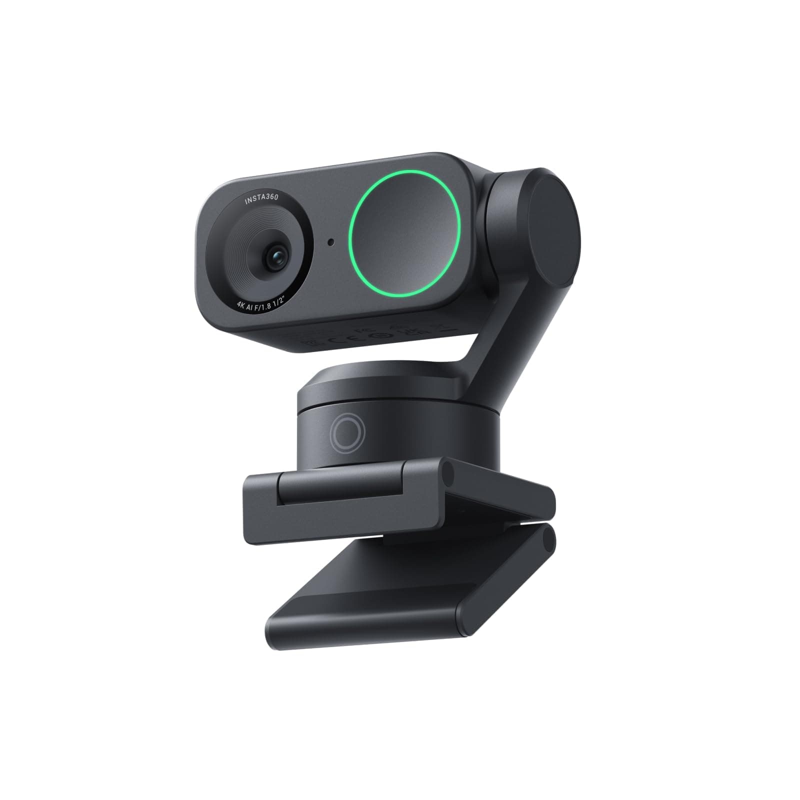 Insta360 Link 2 Black- PTZ 4K Webcam for PC/Mac, 1/2" Sensor, AI Tracking, HDR, AI Noise-Canceling Mic, Gesture Control for Streaming, Video Calls, Gaming, Works with Zoom, Teams, Twitch & More