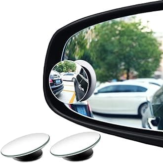 2PCS small Blind Spot Mirror,2" Round HD Glass Convex Rear View Mirror,Strong Adhesive Mirror for Car, Van, SUV and Trucks (2"(50mm), Frameless)