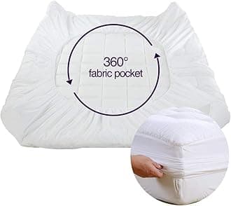 EASELAND Twin Size Mattress Pad Pillow Top Mattress Cover Quilted Fitted Cooling Protector Single Cotton Top 8-21" Deep Pocket (39x75 Inches, White)