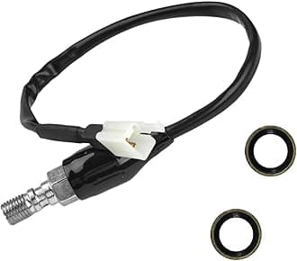 Brake Light Switch for Motorcycle, 10×1mm Hydraulic Brake Pressure Switch with Brake Cables, Universal Rear Brake Stop Light Switch for Motorbike Scooter Dirt Bike ATV (Straight)