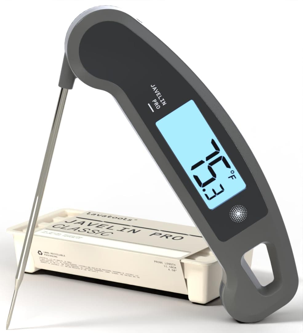Javelin® PRO Classic Ultra-Fast 2-Second Professional Digital Instant Read Meat Thermometer for Grill and Cooking, Auto-Rotating Backlit Display, IP65 Water Resistant, NSF Certified – Sesame