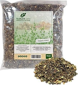 Naturejam Dried Hot Jalapeno Pepper Flakes 2 Pounds - Washed, Diced & Dried