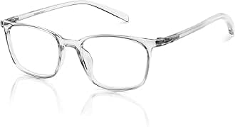 – | Zero Power Bluecut & Antiglare Computer Eyeglasses | Transparent Full Rim Square | For Men & Women | | LB E13526, M