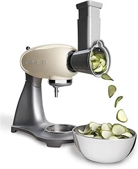SMEG SMSG01 Slicer and Grater Accessory – Compatible with SMF02 & SMF03 Stand Mixer– Includes 4 Stainless Steel Drums for Slicing & Grating