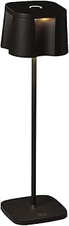 Konstsmide Nice Table Lamp, Black, Indoor/Outdoor, USB Table Lamp, Aluminium, 2 Light Colours, 3 Light Modes, Battery Life up to 20 Hours, 10 cm (L)/10 cm (W)/36 cm (H)