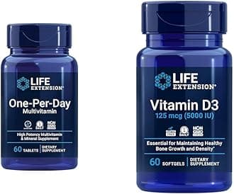 One-Per-Day Multivitamin – Packed with Over 25 Vitamins, Minerals & Plant Extracts & Vitamin D3 125 mcg (5000 IU), Bone Health, Brain Performance, Immune System Support