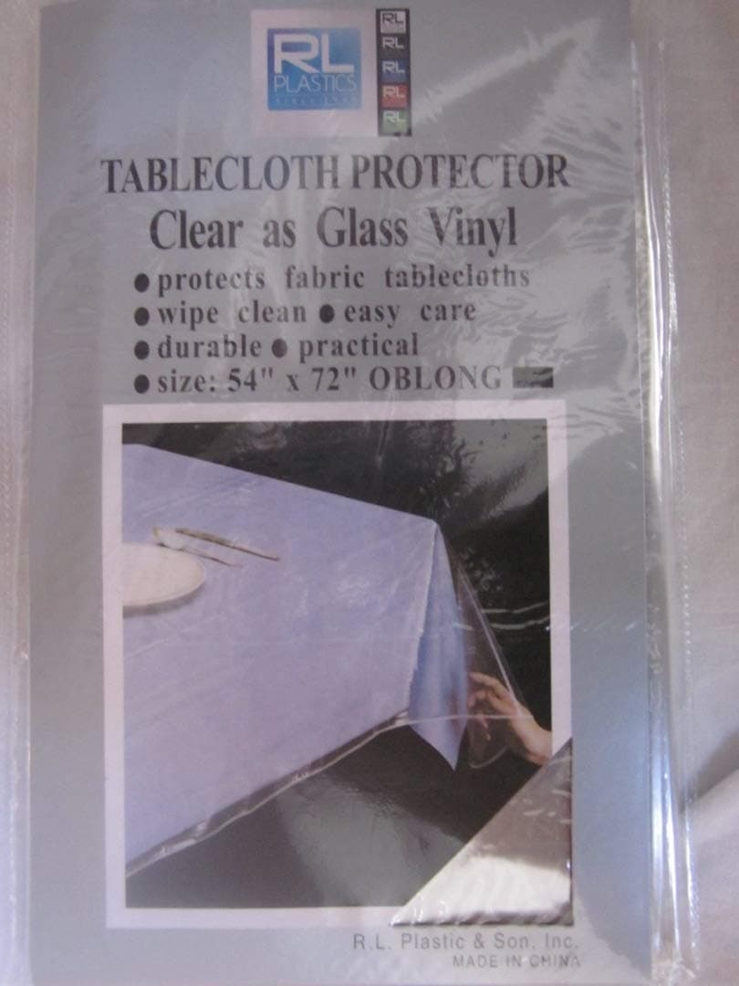 Clear Plastic Tablecloth, 54 by 72-Inch, Oblong