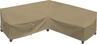 Heavy Duty 600D Patio Couch Cover, Waterproof, Desert Khaki (V-Shaped-90 x 90")