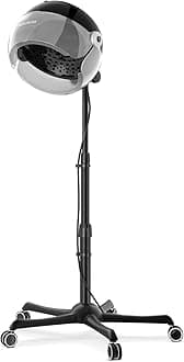 Professional Ionic Hooded Hair Dryer, 1875W Height Adjustable with Bonnet 3 Temperature Settings, Rolling Wheels for Salon, Spa and Home Use