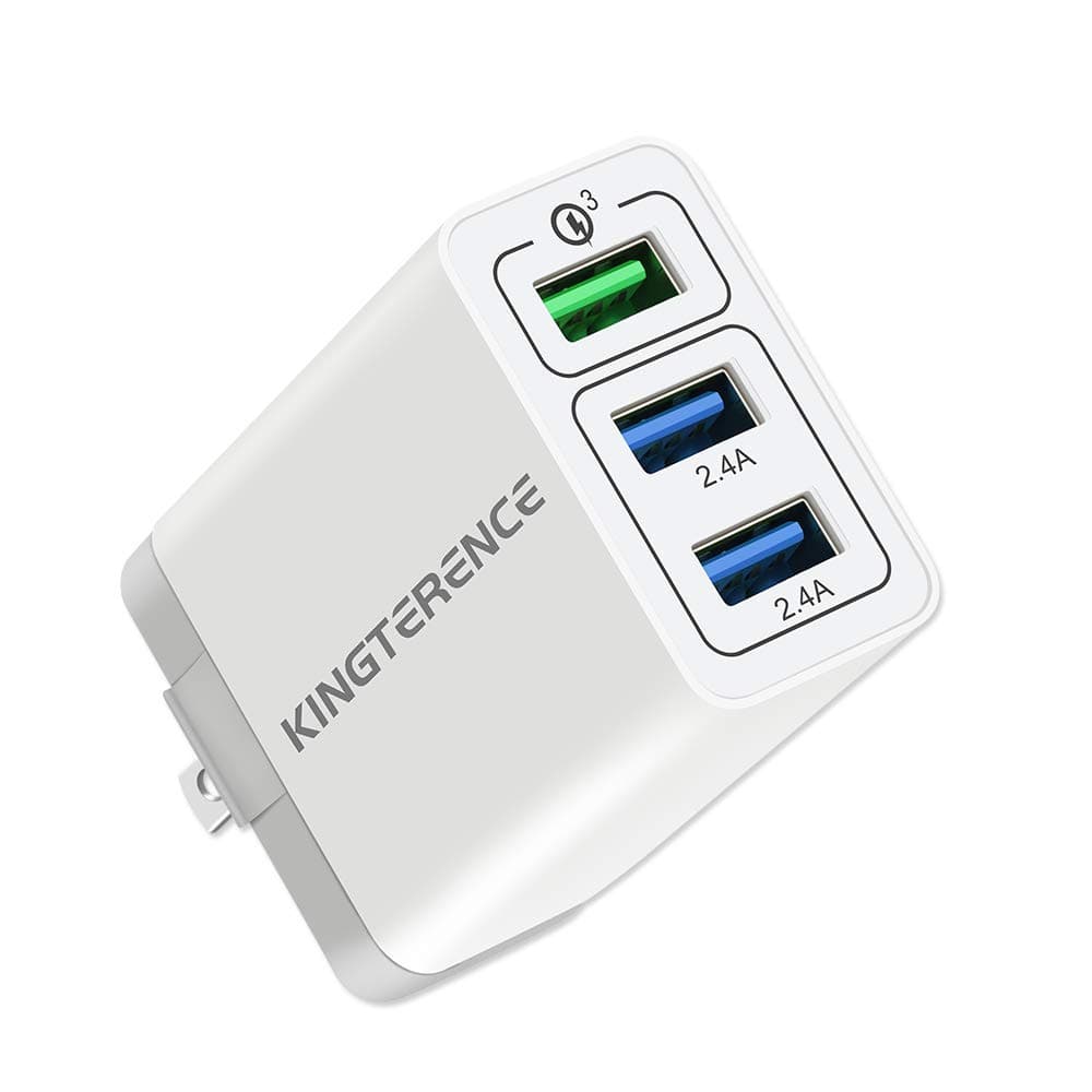 Quick Charge 3.0 USB Fast Wall Charger, 30W 3 Port Travel Wall Fast Charger Adapter QC3.0 QC2.0 Quick Charging Block Plug