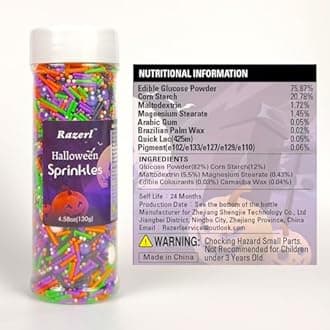 Halloween Sprinkles for Cake Decorating 130g/4.58 ounce Eyeball Sprinkles for Halloween Party Sugar Pearl Sprinkles for Cupcake Toppers Cookie Ice Cream Decorations Celebrations