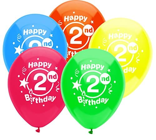 PartyMatePrinted Latex Balloons, 8-Count, Assorted Standard Colors