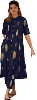 ANNI DESIGNER Women's Rayon Viscose A-Line Printed Kurta with Pant