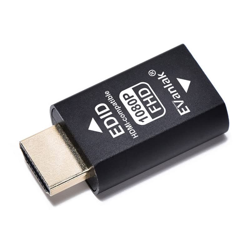 Hdmi Edid Emulator Passthrough 3rd Generrtion Premium Aluminum Eliminated Emulator Adapter Work with Mac Thunderbolt to HDMI Switches/Extender/AV Receiver/Video Splitters-1920X1080@59hz