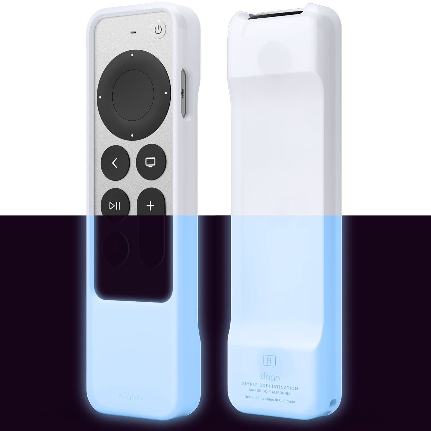 R1 Case Compatible with 2022 Apple TV 4K Siri Remote 3rd Gen, Compatible with 2021 Apple TV Siri Remote 2nd Gen- Magnet Technology, Lanyard, Full Access to All Functions [Nightglow Blue]