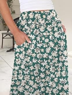 ANRABESS Women's Maxi Skirt Summer Trendy High Waisted Boho Flowy Long Skirts 2026 Spring Fashion Beach Vacation Clothes