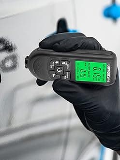 Paint Thickness Gauge Meter Fe/NFe Probe Coating Thickness Gauge Professional Multifunctional Car Paint Depth Gauge Test Precise HW-300PRO for Car Automatic Detection(black)