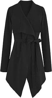 CHICWISHWomen's Wide Lapel Tie Waist Knit Cardigan Coatigan Light Jacket