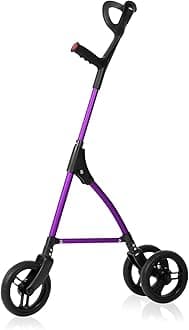 DAILYLIFE Rollator Walker for Seniors & Caregivers - Steerable Cane with 7.5" Wheels, Adjustable Height, Folding Design, Lightweight Aluminum Frame - Purple