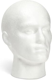 Foam Wig Head Mannequin Shape Wig Stand White Styrofoam 27cm x 20cm x 13cm