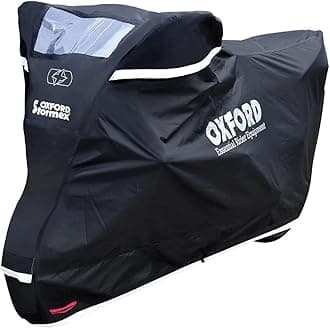 OxfordStormex Outdoor Waterproof Motorcycle Cover Medium – Black, 229 x 99 x 125 cm