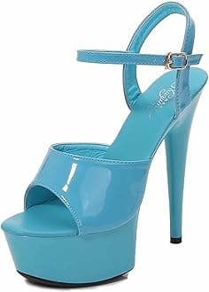 15CM/5.9IN Unisex Men's Women's Stilettos Ankle Strap High Heels Sandals Platform Party Shoes Open Toe Stiletto Pumps