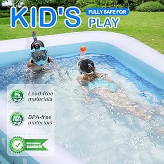 Inflatable Pool for Adults, 145" X 74" X 22" Large Inflatable Swimming Pool for Adult, Blow up Pools，Durable Thickened Inflatable Family Pools for Outdoor, Garden, Backyard