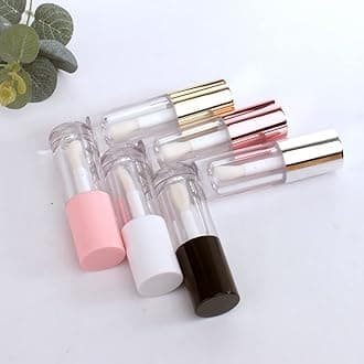 COSIDEA 50pcs Empty Pink 6ml big doe foot wand lip gloss tubes Round Chunky lipgloss tubes containers wholesale with thick large wand