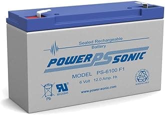 Hogdseirrs Powersonic PS-6100F1 6 Volt/12 Amp Sealed Lead Acid Battery with 0.187 Fast On Connection