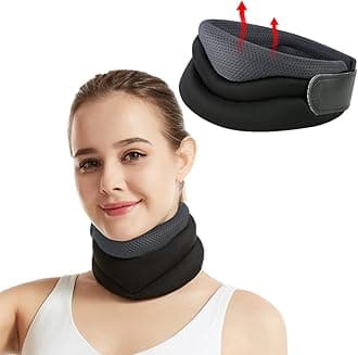 Neck Brace Adjustable Cervical Collar Soft Foam Neck Support Brace Ergonomic Neck Collar Protector High Elastic Neck Support Guard Sleeping Neck Pad Keep Vertebrae Stable Aligned for Women Men Elderly
