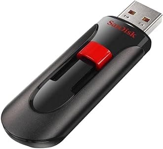 Cruzer Glide USB Flash Drive 256GB (USB 2.0, storage for important files, Music, Photos and Videos, SecureAccess software, Password Protection, 128-bit AES encryption) Red/Black