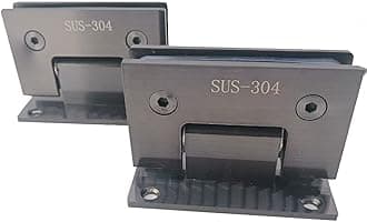 WANLIAN Glass Shower Door Hinges Heavy Duty 90 Degree Glass Door Cupboard Showcase Cabinet Clamp for 8-12 mm Shower Hinges Glass Door Wall-to-Glass SUS 304 2PCS (Grey)