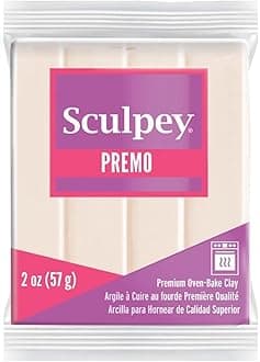 Sculpey Premo Polymer Oven-Bake Clay, Translucent, Non Toxic, 2 oz. bar, Great for jewelry making, holiday, DIY, mixed media and home décor projects. Premium clay Great for clayers and artists.