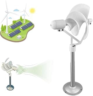 Liam F1 Mini Urban Wind Turbine, Archimedes Liam F1 Uwt Small Silent Wind Turbine for Home Farm, Micro Spiral Vertical Wind Generator, Portable Wind Permanent Magnet Generator Model(White-1PC)