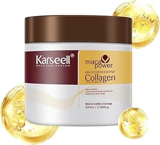 Hair Mask Collagen 100ml, Maca Power Collagen Hair Mask Argan Oil Deep Repair for Dry Damaged Hair All Hair Types