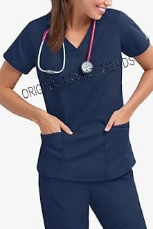 PRAGATI TRENDS Women Scrub Suit - Ideal for Doctors, Nurses, Dentists and Healthcare Professionals (2XL, NAVY BLUE)