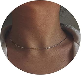 TasisoHerringbone Choker Necklace Set Double Layer Snake Chain Herringbone Chain Necklace Layering Necklace Set Cuban Chain Necklace for Women